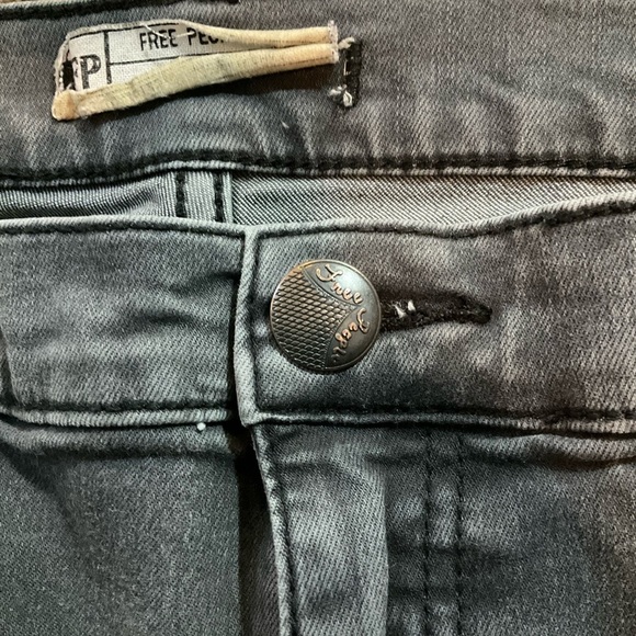 Free People Black Wash Wide Leg Crop Jeans Size 29 - Picture 5 of 6